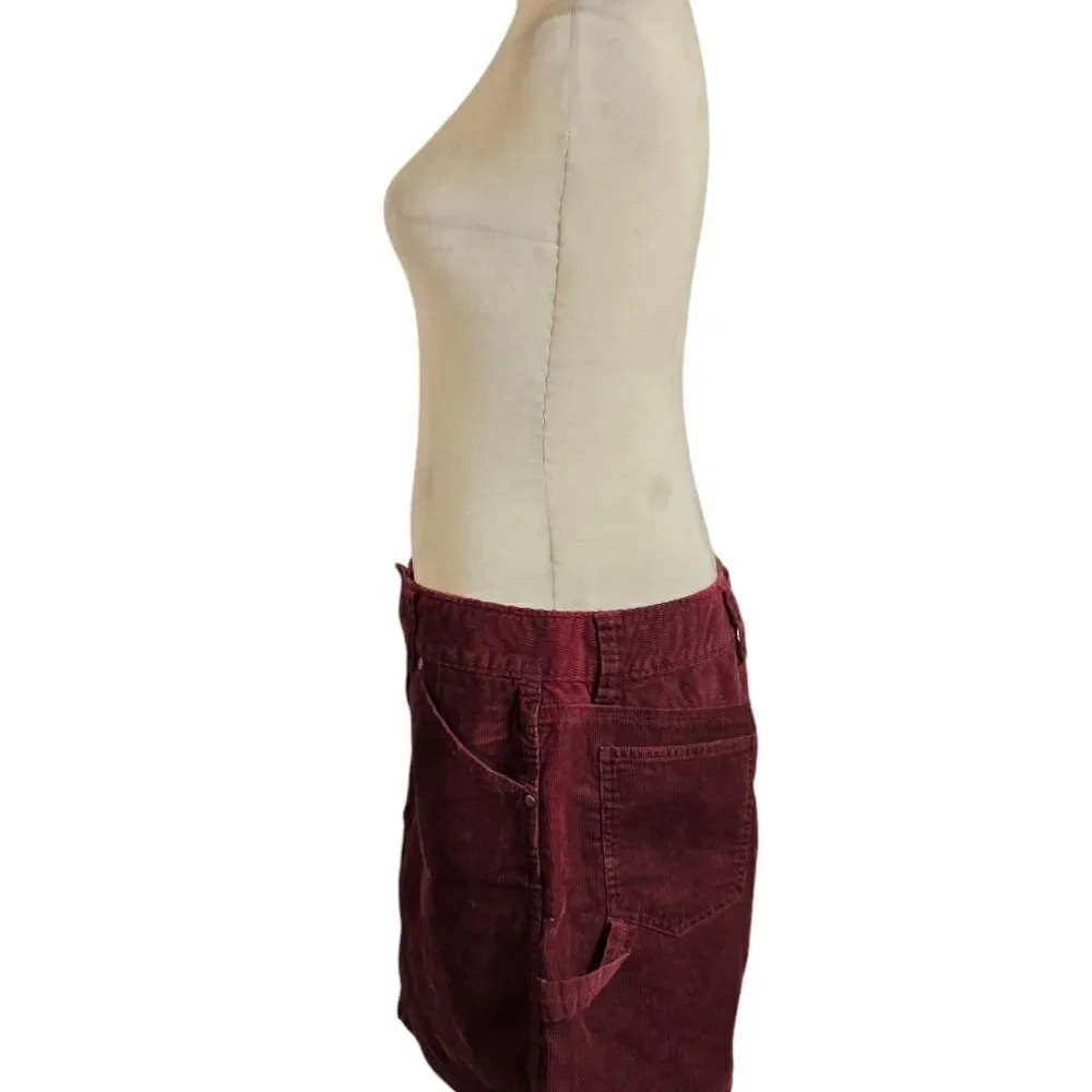 J. CREW Burgundy Corduroy Cargo Mini skirt